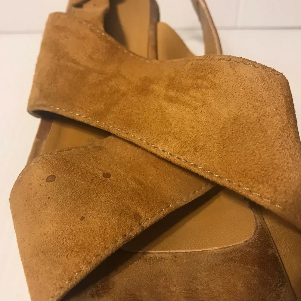 Fabio Rusconi cork platform high heel wedge suede sandal women size 7.5 (38) - Picture 7 of 12